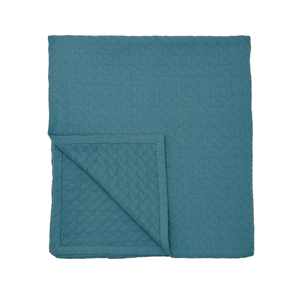 Matellase Textured Cotton Throw by Ted Baker in Blue